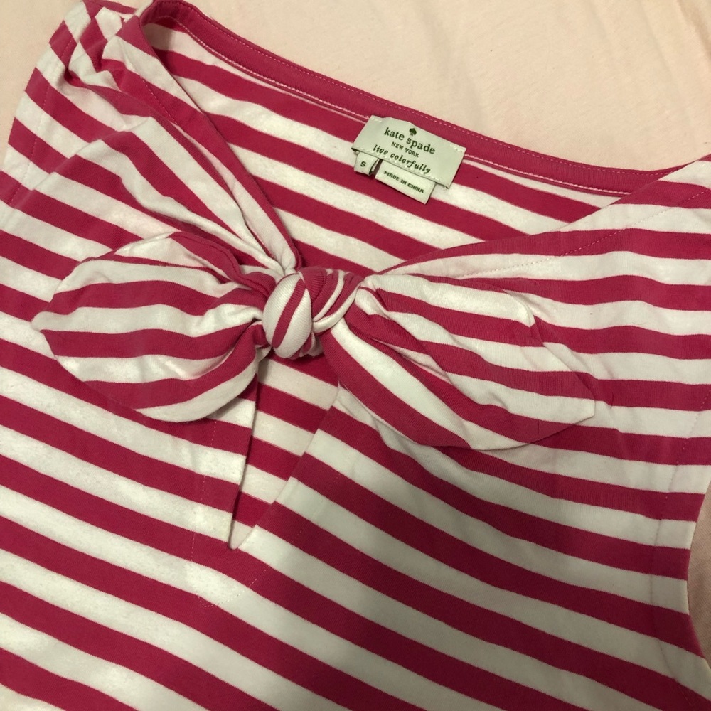 Kate Spade Pink/White Sleeveless Top